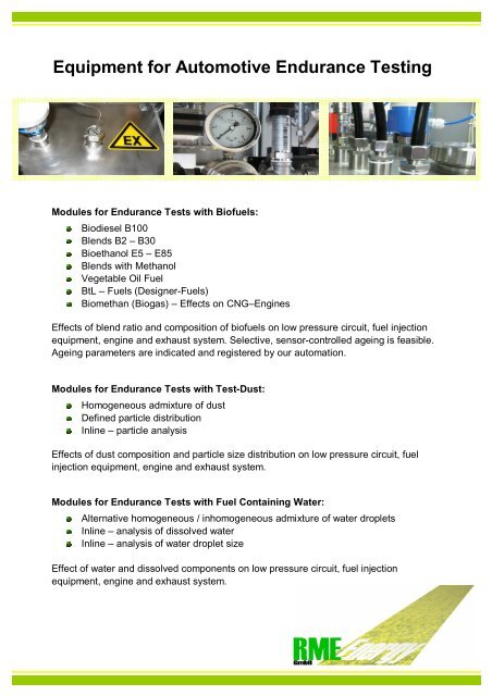 Equipment for Automotive Endurance Testing - RMEnergy