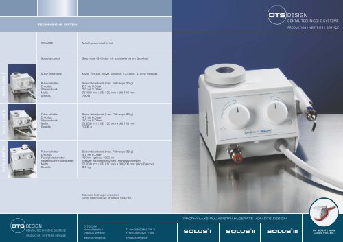 Produktfolder der SOLUS-Serie als PDF (2,4 MB) - DTS-Design