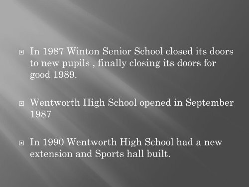 click Here - Wentworth High School