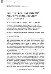 the cerebellum and the adaptive coordination of movement