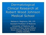 Dermatological Clinical Research at Robert Wood Johnson Medical ...