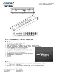 M34R Architectural Specifications - Securitron Magnalock Corporation