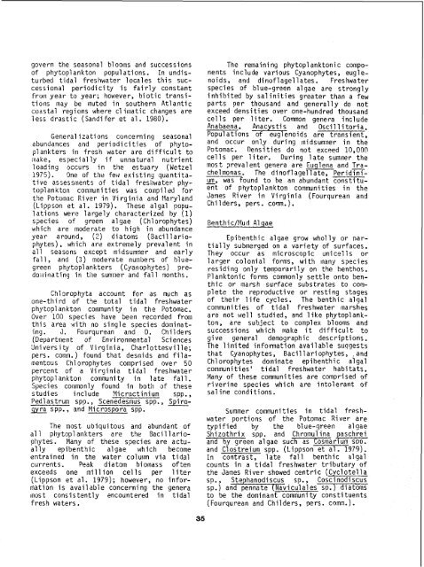 The Ecology of Tidal Freshwater Marshes of the - USGS National ...