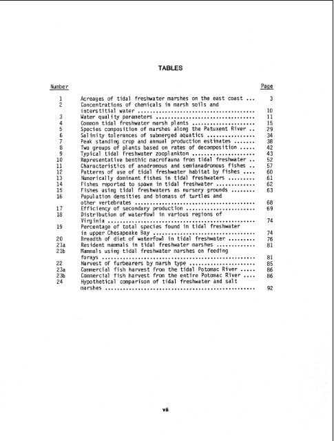 The Ecology of Tidal Freshwater Marshes of the - USGS National ...