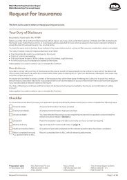 Insurance application form - MLC