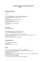 Zeitschrift Behinderung und Dritte Welt 2/99 Inhaltsverzeichnis ...