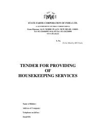 TENDER FOR PROVIDING OF HOUSEKEEPING SERVICES - SFCI