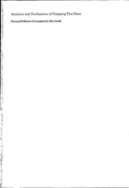 (1990) Analysis and Evaluation of Pumping Test Data - Hydrology.nl