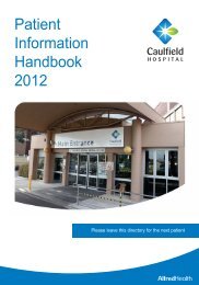 Patient Information Handbook 2012 - Alfred Hospital