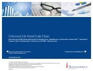 Universal Life Fund Code Chart (LP946) - Transamerica Life Canada