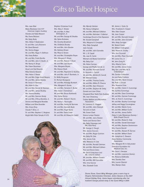 Talbot Hospice Foundation, Inc. Annual Report 2007-2008