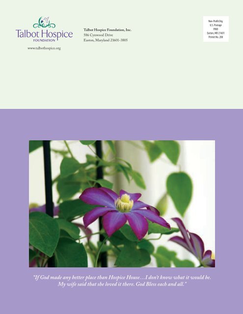 Talbot Hospice Foundation, Inc. Annual Report 2007-2008
