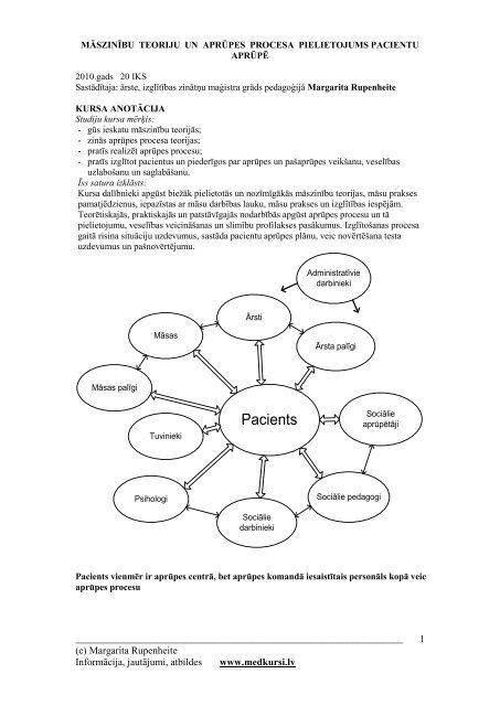 mÄszinÄ«bu teoriju un aprÅ«pes procesa pielietojums ... - medkursi.lv