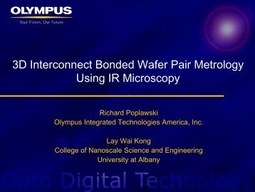 3D Interconnect Bonded Wafer Pair metrology Using IR ... - Sematech