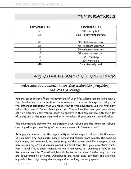 Student Handbook - NW Services