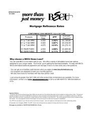 External Rate Sheet 10-01-2009 - BECU