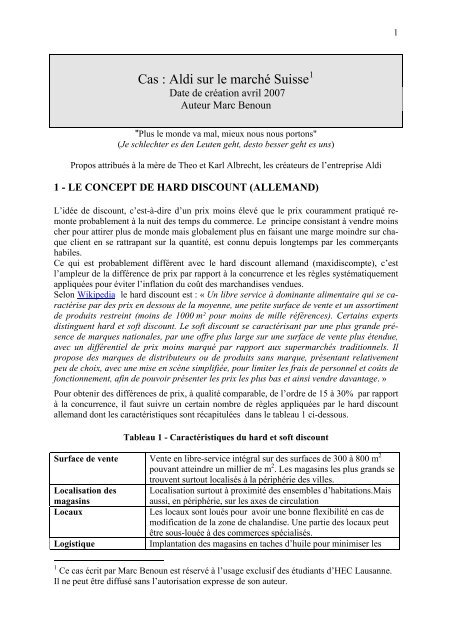 Cas Aldi Sur Le Marche Suisse1 La Litote