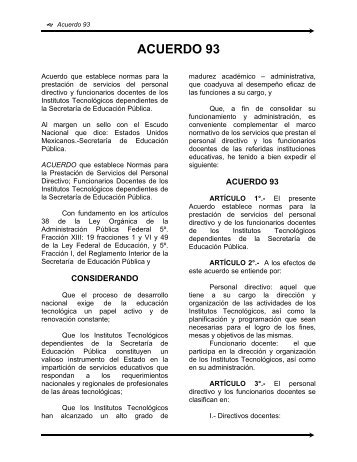 ACUERDO 93 - Instituto TecnolÃ³gico de Toluca