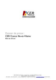 Dossier de presse : CER France Ille-et-Vilaine - CCI Rennes