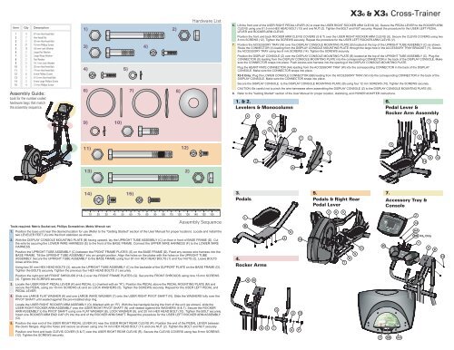 X3-0 and X3-5 - Assembly Instructions - Life Fitness