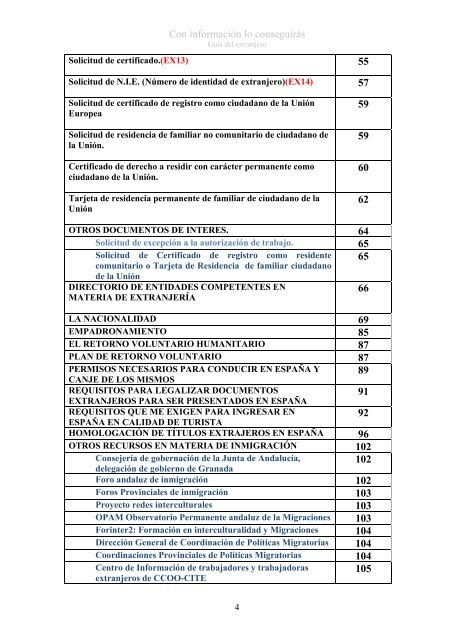 GuÃ­a para personas extranjeras - Comisiones Obreras de AndalucÃ­a