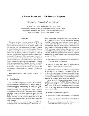 A Formal Semantics of UML Sequence Diagram - UNU-IIST - United ...
