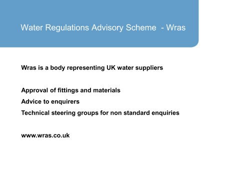 Water Supply (Water Fittings) Regulations 1999 - United Utilities