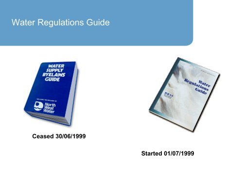 Water Supply (Water Fittings) Regulations 1999 - United Utilities