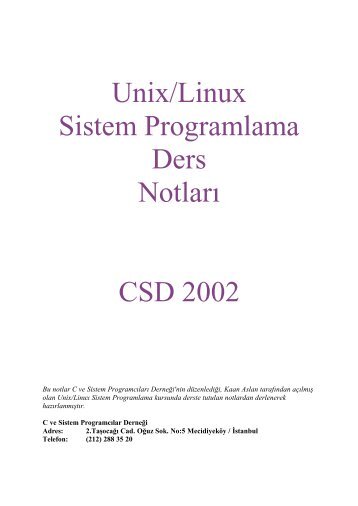 Unix/Linux Sistem Programlama Ders Notları CSD 2002