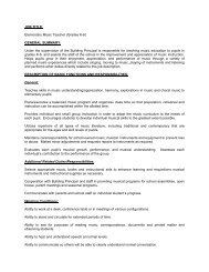 JOB TITLE: Elementary Music Teacher (Grades K-6) GENERAL ...