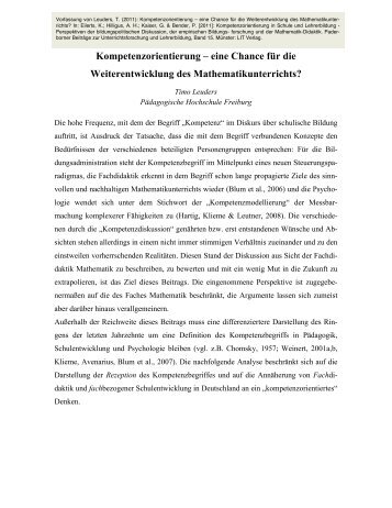 Kompetenzorientierung - WWW-Seiten von AngehÃ¶rigen der PH ...