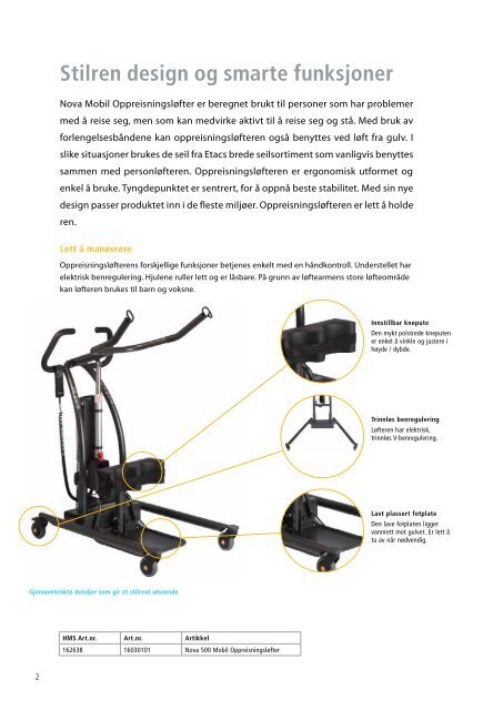 Last ned brosjyren Nova 500 Mobil Oppreisningsløfter.pdf - Etac