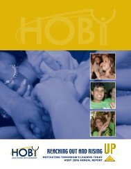 HOBY 2006 AnnuAl RepORt MOtivAting tOMORROw's leAdeRs tOdAY