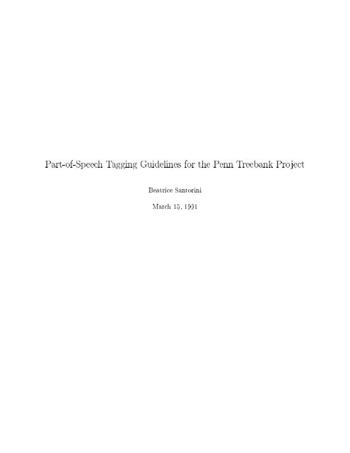 Part-of-Speech Tagging Guidelines for the Penn Treebank ... - IMS