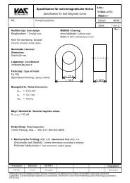 Spezifikation fÃ¼r weichmagnetische Kerne - Vacuumschmelze