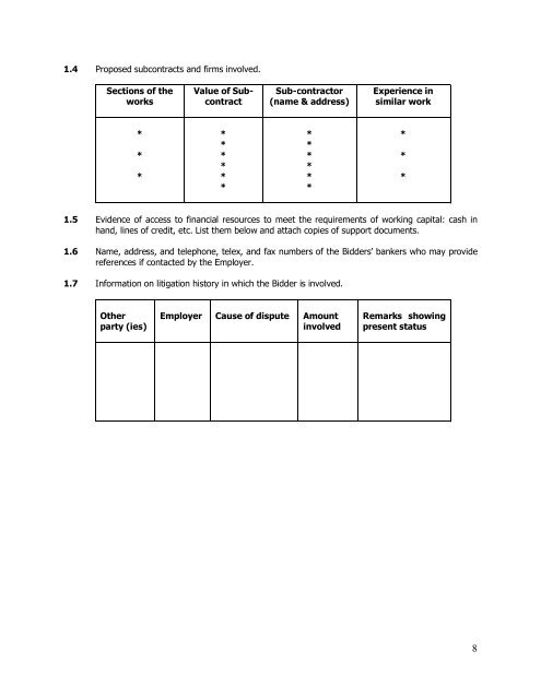 Invitation for Quotations for Construction of Compartments, etc