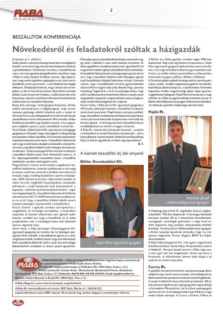 Magazin letÃ¶ltÃ©se PDF formÃ¡tumban - RÃBA JÃ¡rmÅ±ipari Holding Nyrt.