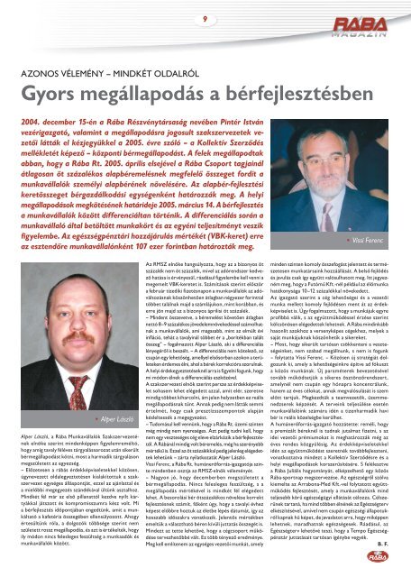 Magazin letÃ¶ltÃ©se PDF formÃ¡tumban - RÃBA JÃ¡rmÅ±ipari Holding Nyrt.