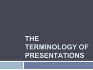 The terminology of presentations