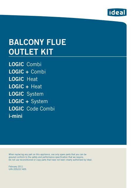 BALCONY FLUE OUTLET KIT LOGIC - Ideal Heating