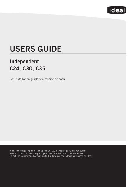 USERS GUIDE - Independent C24, C30, C35 - Ideal Heating