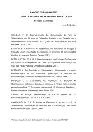 A Voz no Telejornalismo - Sociedade Brasileira de Fonoaudiologia