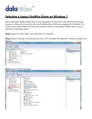 Selecting a Legacy FireWire Driver on Windows 7 - Datavideo