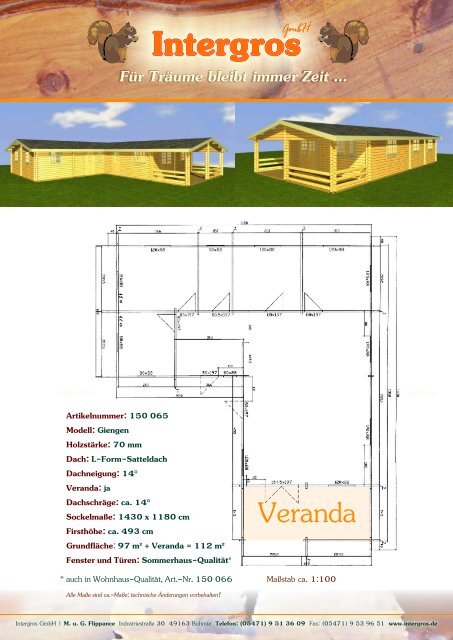 Holzstärke: Dach: Veranda - Intergros GmbH