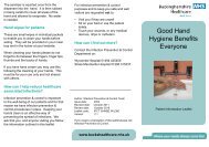 Good hand hygiene benefits everyone - patient information leaflet