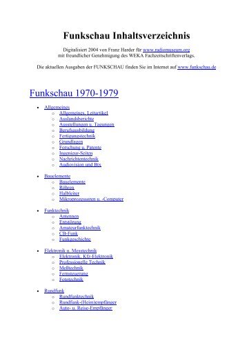 Funkschau 1970-1979 - Radio Museum