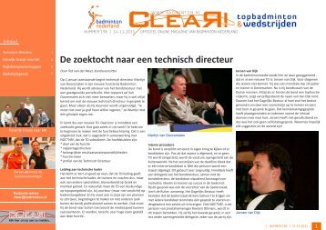 De zoektocht naar een technisch directeur - Badminton Nederland