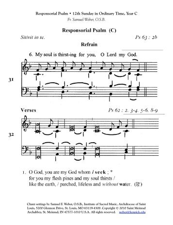 Responsorial Psalm • 12th Sunday in Ordinary ... - Chabanel Psalms