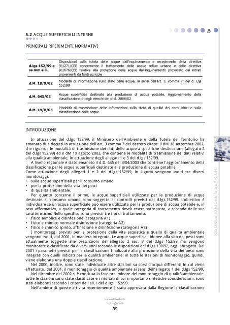 Cap 5.2: Acque Superficiali Interne - ARPAL