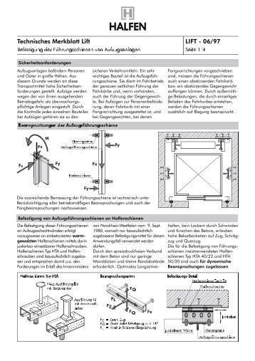 Technisches Merkblatt Lift LIFT - 06/97 - Stingl GmbH